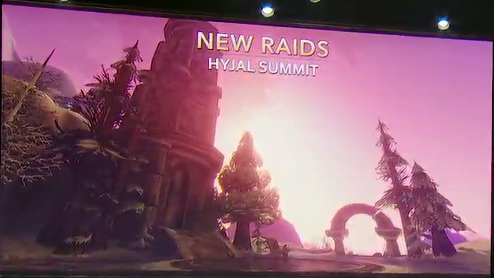 BlizzCon 2026 presentation slide announcing Hyjal Summit among the new raids