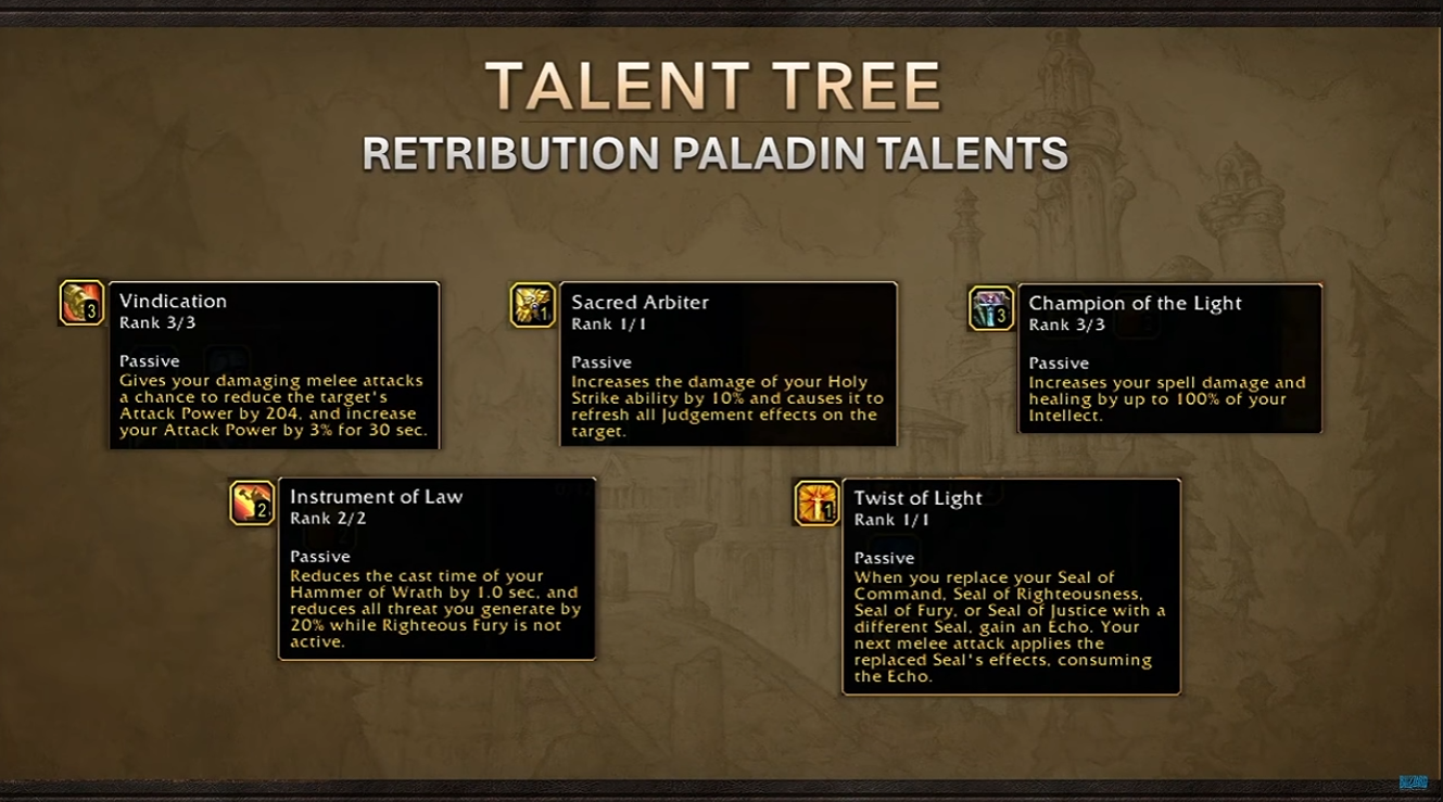 Paladin talent tree screenshot from the Azeroth Plus media library